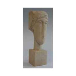 Figurine art mouseion modigliani head 20 cm cubic  mo07 3dMouseion