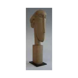 Figurine art mouseion modigliani head 22cm on métal base  mo06 3dMouseion