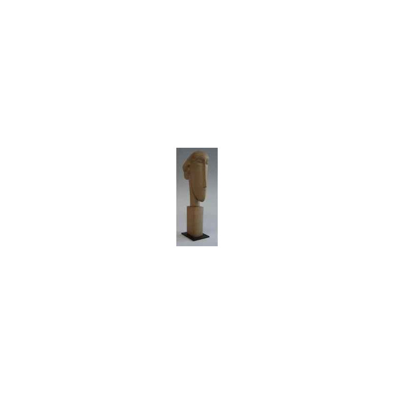 Figurine art mouseion modigliani head 22cm on métal base  mo06 3dMouseion