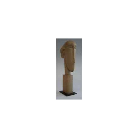 Figurine art mouseion modigliani head 22cm on métal base  mo06 3dMouseion