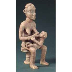 Figurine art mouseion afr bangwa mother child 16cm  afr01 3dMouseion