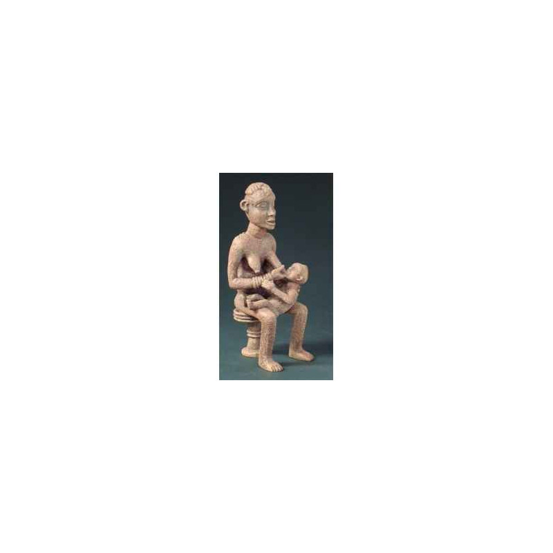 Figurine art mouseion afr bangwa mother child 16cm  afr01 3dMouseion