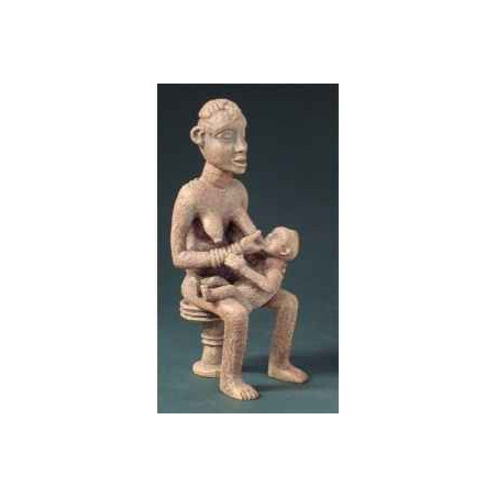 Figurine art mouseion afr bangwa mother child 16cm  afr01 3dMouseion