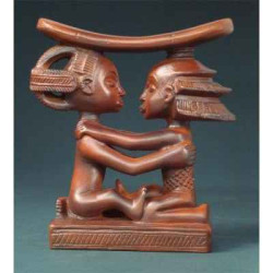 Figurine art mouseion afr luba couple headrest 14cm  afr04 3dMouseion