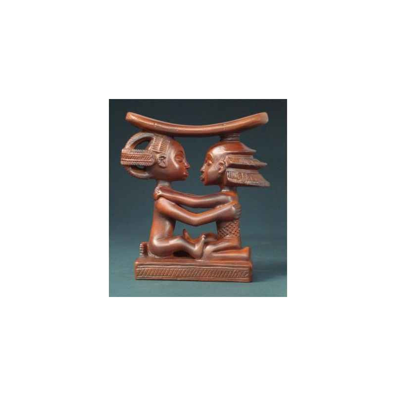 Figurine art mouseion afr luba couple headrest 14cm  afr04 3dMouseion