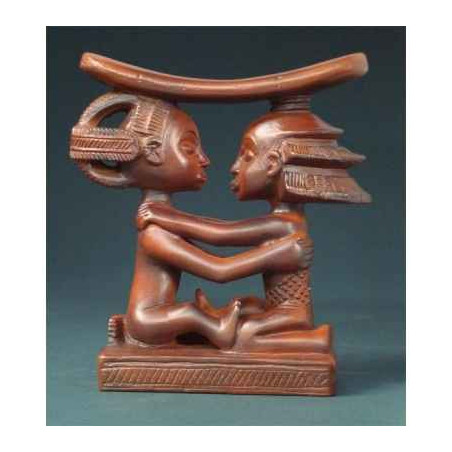 Figurine art mouseion afr luba couple headrest 14cm  afr04 3dMouseion
