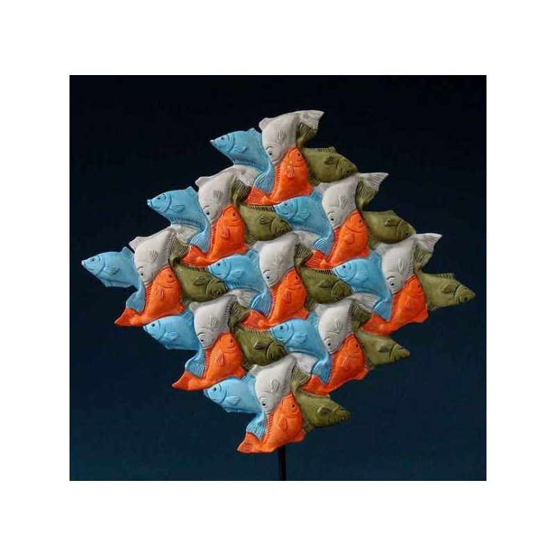 Figurine art mouseion escher vissen, 1938  esc01 3dMouseion
