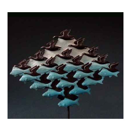 Figurine art mouseion escher lucht en water, 1938  esc02 3dMouseion