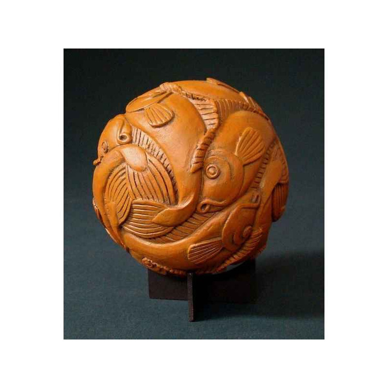 Figurine art mouseion escher bol met vissen, 1940  esc04 3dMouseion