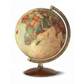 Globe de bureau  -Antiquus  -Globe géographique lumineux  -Cartographie de type antique, réactualisée  -diam 30 cm  -hauteur 38 