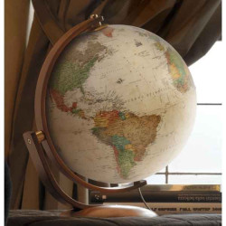Phare-en-phare présente Globe de bureau Optimus 37 - Globe géographique lumineux - Cartographie de type antique,  réactualisée -