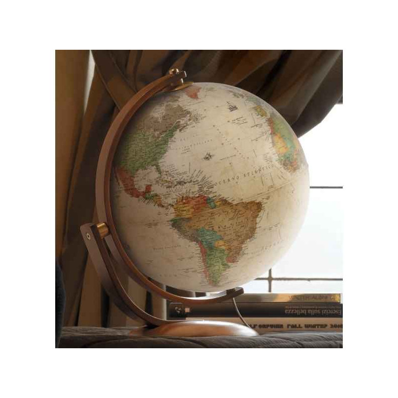 Phare-en-phare présente Globe de bureau Optimus 37 - Globe géographique lumineux - Cartographie de type antique,  réactualisée -