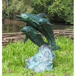 3 dauphins fontaine -B586 dans Statue et figurine