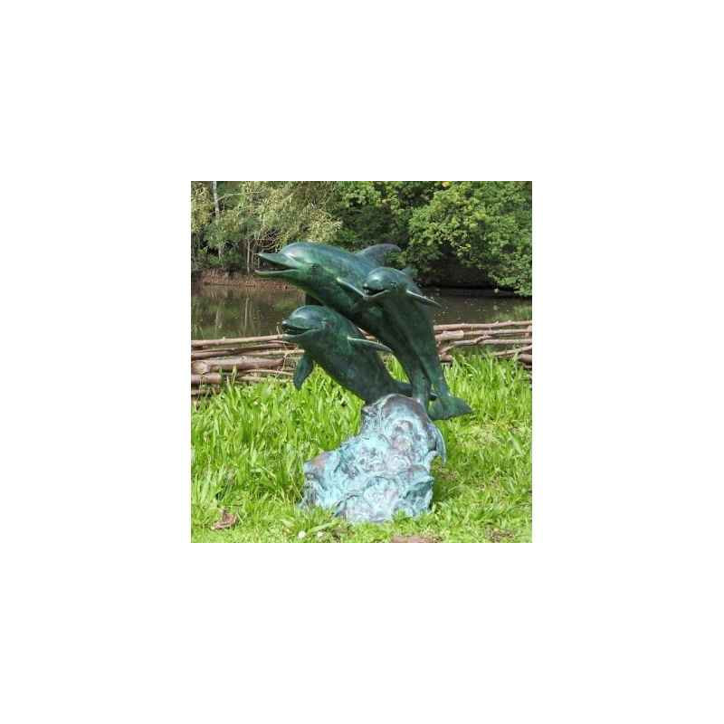 3 dauphins fontaine -B586 dans Statue et figurine