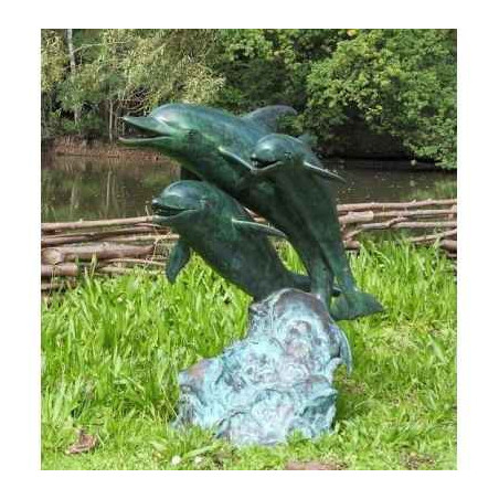 3 dauphins fontaine -B586 dans Statue et figurine
