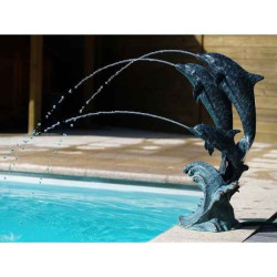 3 dauphins/cracheur -OC0075BR-A-F dans Statue et figurine