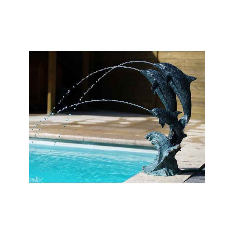 3 dauphins/cracheur -OC0075BR-A-F dans Statue et figurine