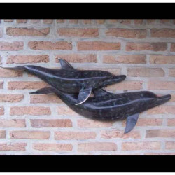 2 dauphins murale -HW0095BR-A dans Statue et figurine