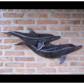 2 dauphins murale  -HW0095BR -A