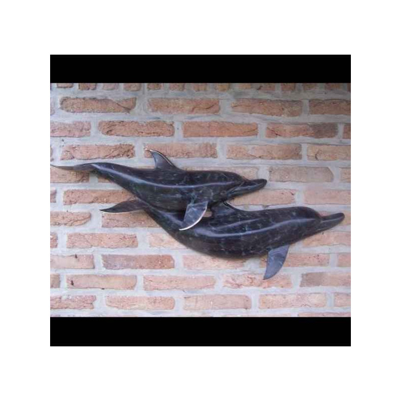 2 dauphins murale -HW0095BR-A dans Statue et figurine