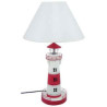 Lampe phare en métal, rouge et blc, h. 56 cm -2932