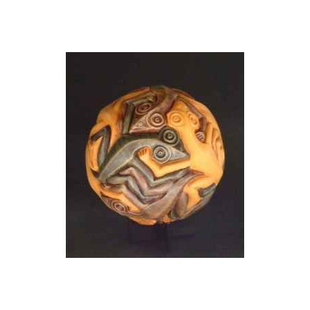 Sphère avec reptile par escher, m.c. - esc06 3dMouseion
