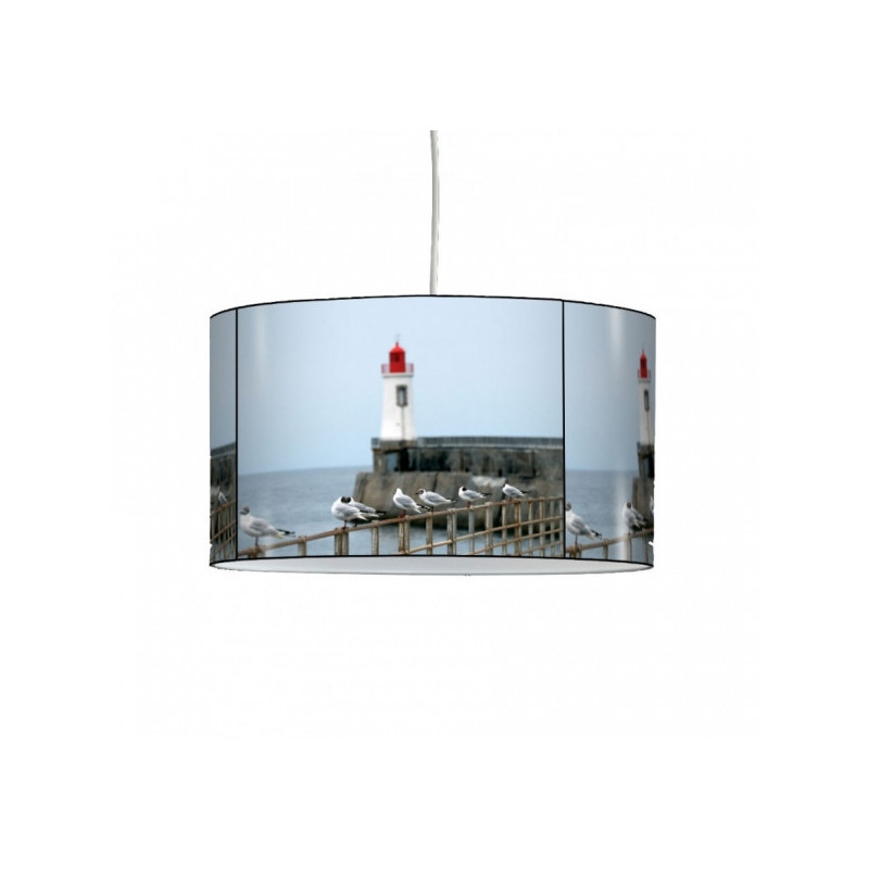 Lampe suspension marine phare et mouette -MA1201SUS