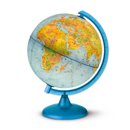 Globe Symbole - Globe géographique lumineux - Cartographie physique éteint, politique allumé. Globe illustré des principaux symb