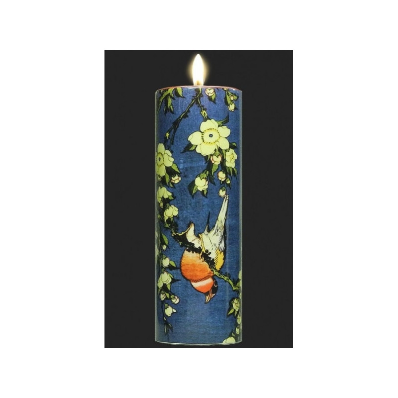 Bougie 14,5cm hokusai bullfinch and blossom Parastone -TC09HOK